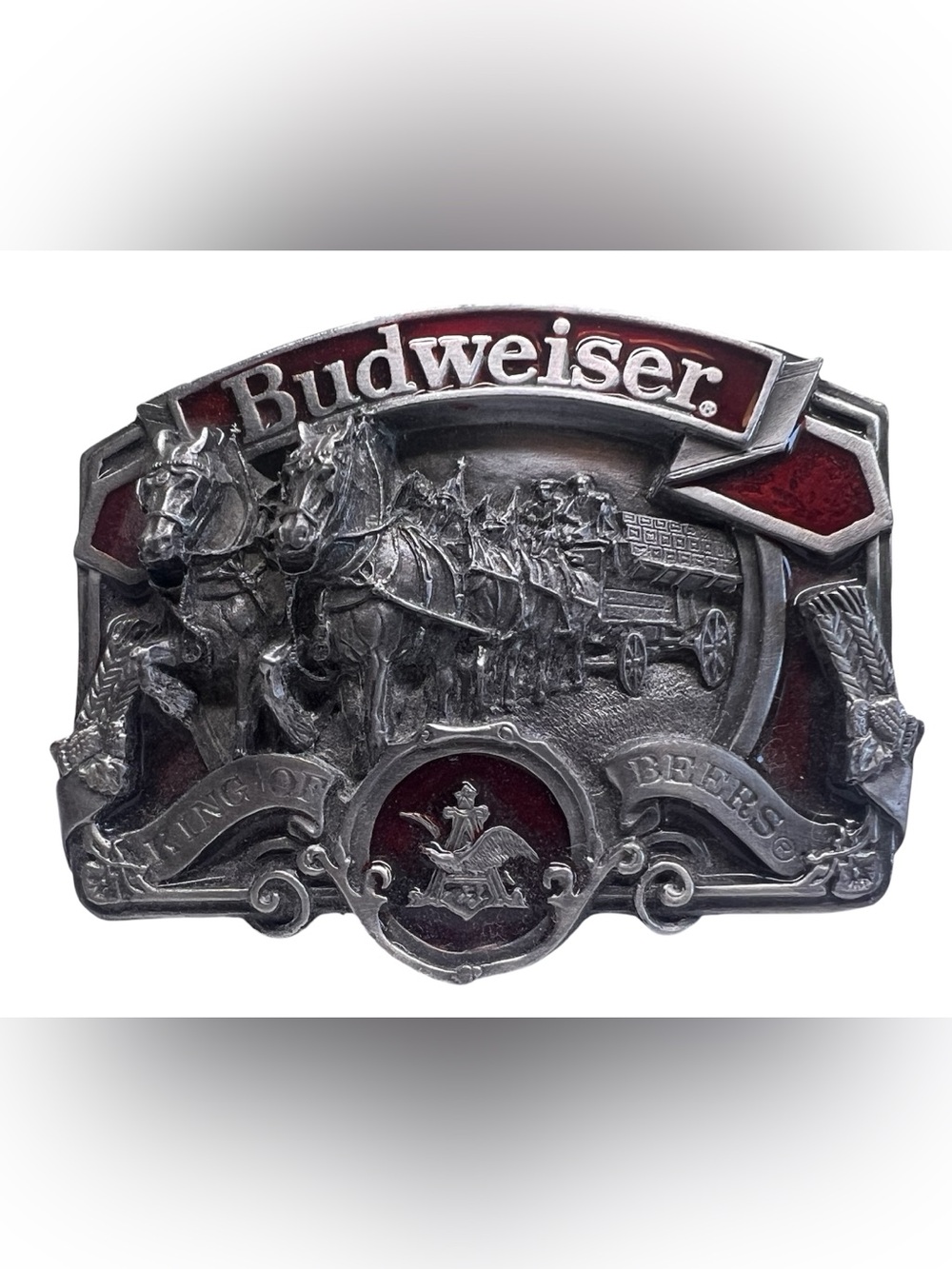 Budweiser high relief Clydesdale King of Beers belt buckle